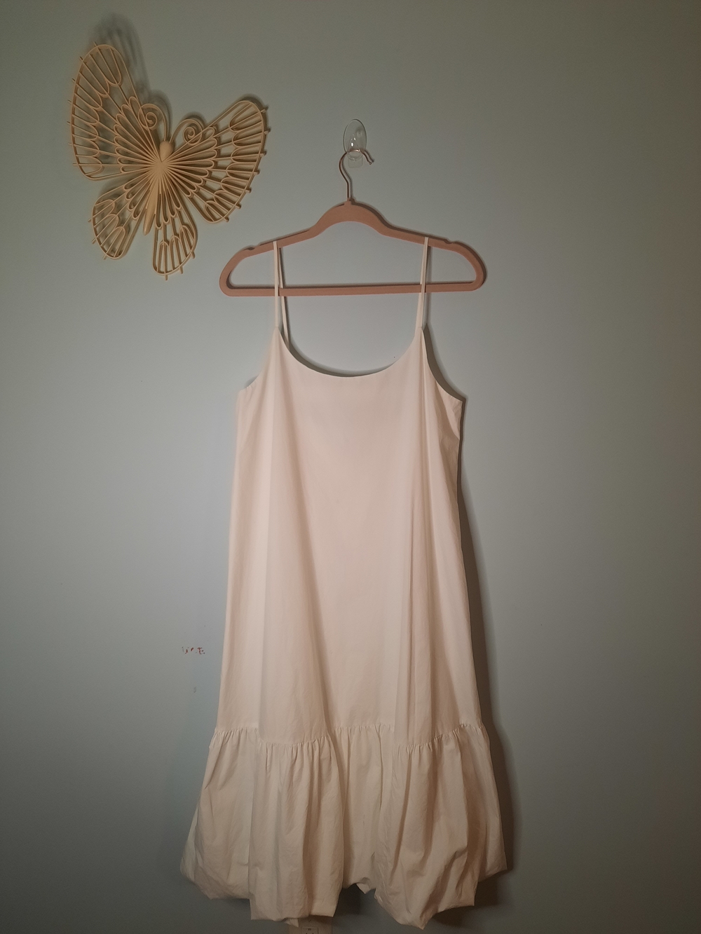 Find Me Now Sz M, Cloud Bubble Hem Cotton Poplin Midi Dress Bridal, Bachelorette